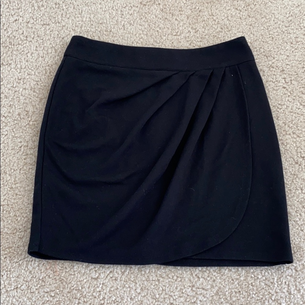 Black Tulip Cotton Pencil Skirt